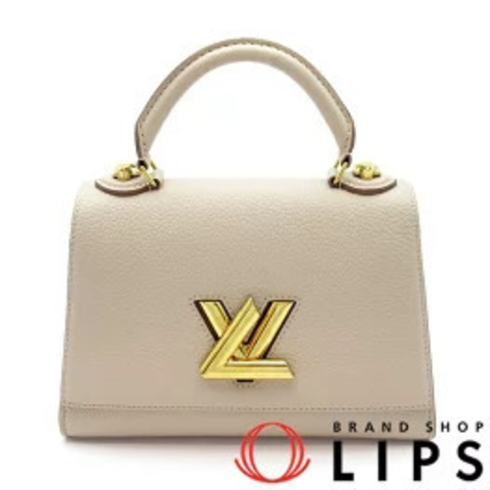 Louis Vuitton Twist One Handle Taurillon Leather Top Handle Bag Greige Gray